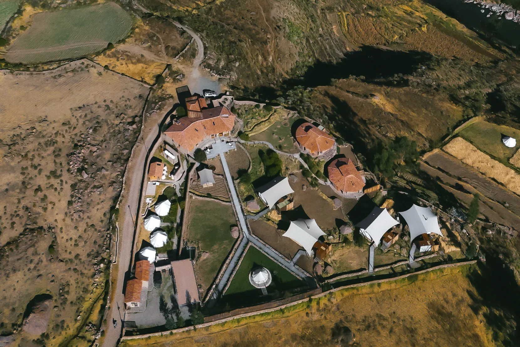 Aerial view of the camp