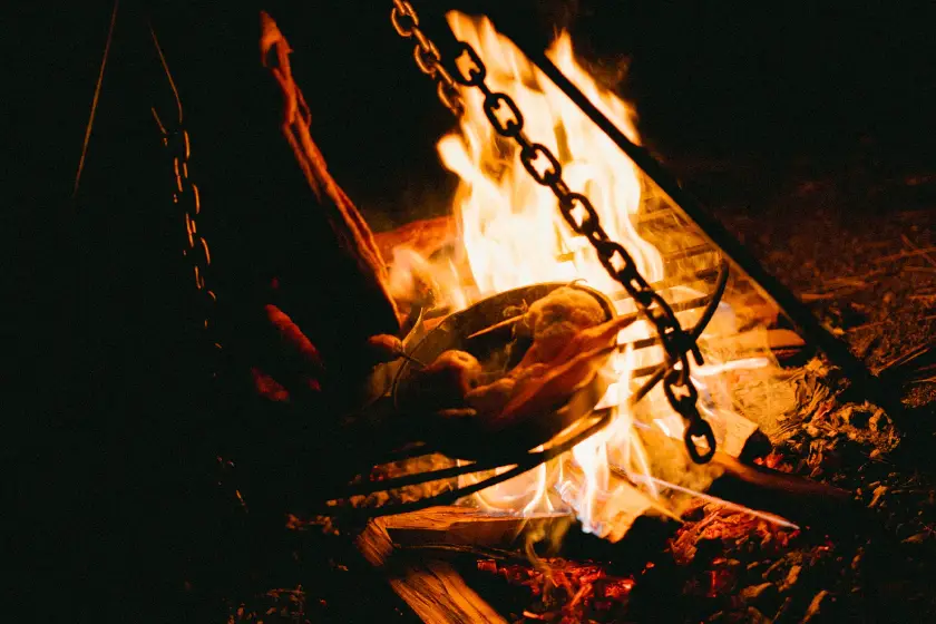 Many dishes are prepared on open fire