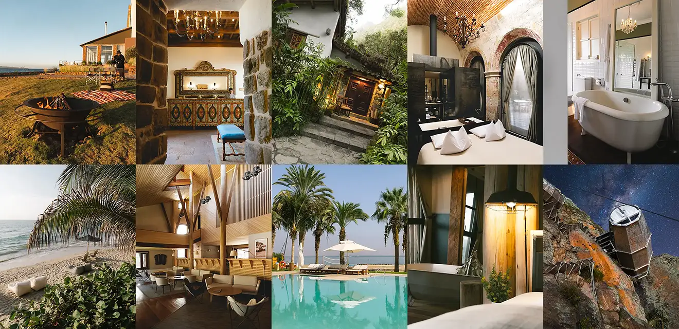 Collage of great hotels in Peru